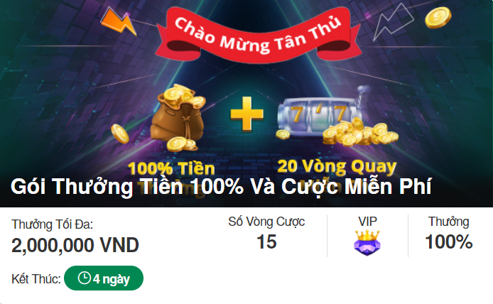 Gói Thưởng Tiền 100% Và Cược Miễn Phí V9BET